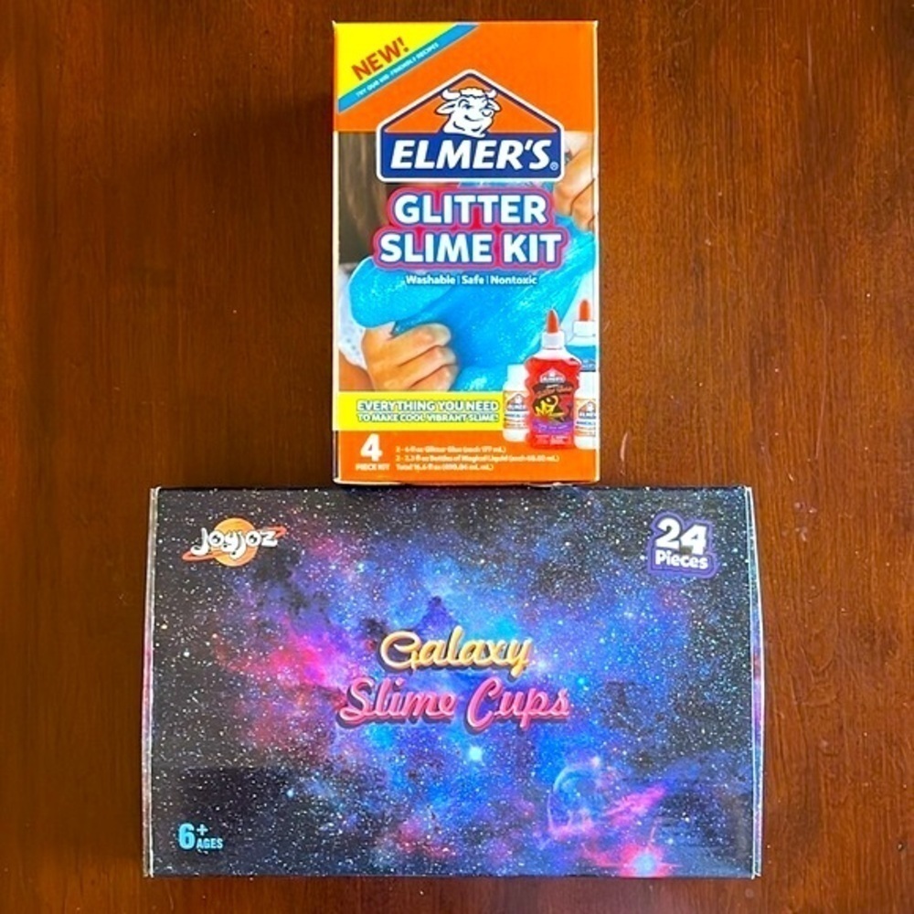 Brand New Elmer’s Glitter Slime Kit & 24-Piece Galaxy Slime Cups DIY Craft Toy